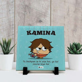 Kamina Printed Table Décor Ceramic Tile 6x6 Inches